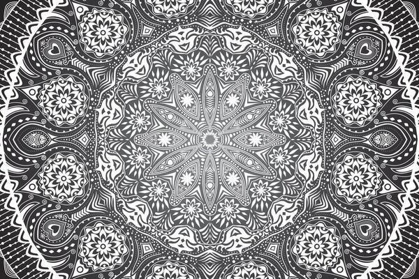 Tablou Mandala ornamentală cu dantelă în design alb-negru
