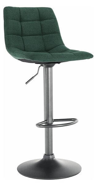 Scaun bar LAHELA, verde/negru, stofa clasica/metal, 44x50x91/112 cm