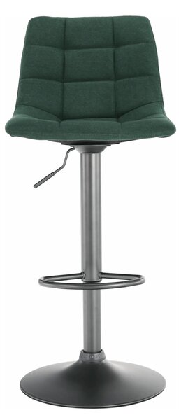 Scaun bar LAHELA, verde/negru, stofa clasica/metal, 44x50x91/112 cm