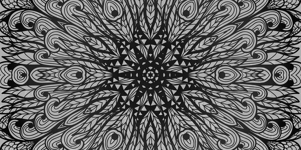 Tablou ornament etnic unic în design alb-negru