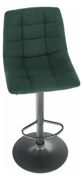 Scaun bar LAHELA, verde/negru, stofa clasica/metal, 44x50x91/112 cm
