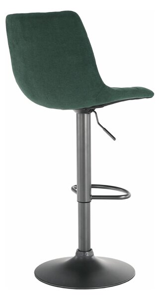 Scaun bar LAHELA, verde/negru, stofa clasica/metal, 44x50x91/112 cm