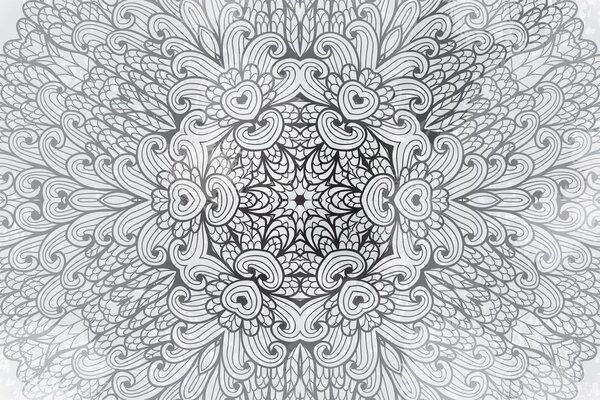 Tablou Mandala etnică de aur în design alb-negru