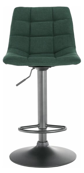 Scaun bar LAHELA, verde/negru, stofa clasica/metal, 44x50x91/112 cm