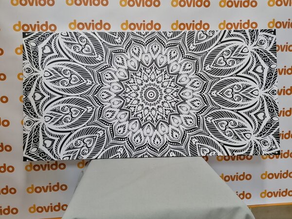 Tablou Mandala armonie în design alb-negru