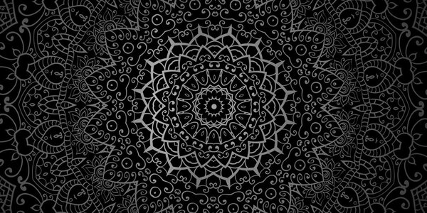 Tablou vintage Mandala în stil indian în design alb-negru