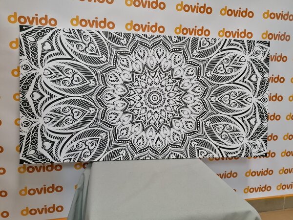 Tablou Mandala armonie în design alb-negru