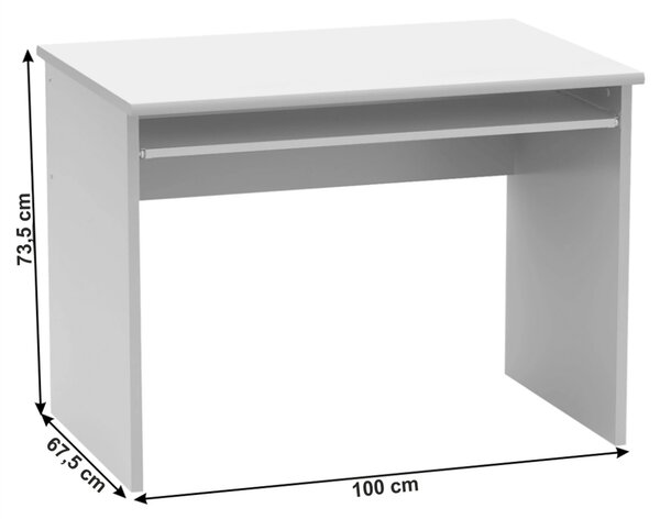 Masa birou JOHAN 2 NEW 02,alb, DTD laminat, 100x68x74 cm