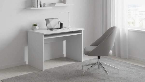 Masa birou JOHAN 2 NEW 02,alb, DTD laminat, 100x68x74 cm