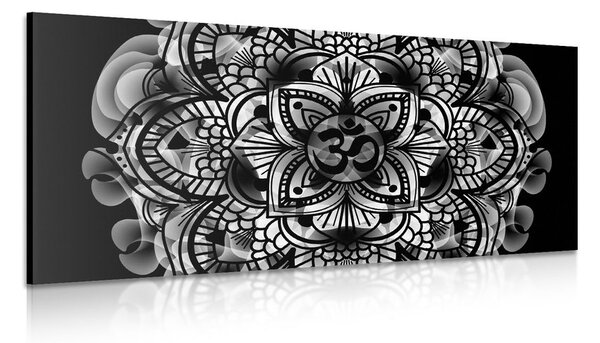 Tablou Mandala sănătății în design alb-negru