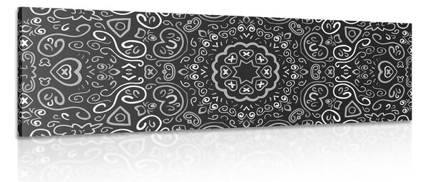 Tablou Mandala iubirii în design alb-negru