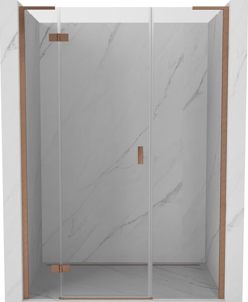 Mexen Mist-H L, ușă de duș cu 1 aripă stânga 120 cm, sticlă transparentă, profil mat cupră, 8A5L-120-001-65-00-L
