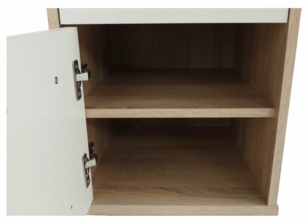 Noptiera JOHAN 2 NEW 07, stejar sonoma/alb, DTD laminat, 39x41x55 cm