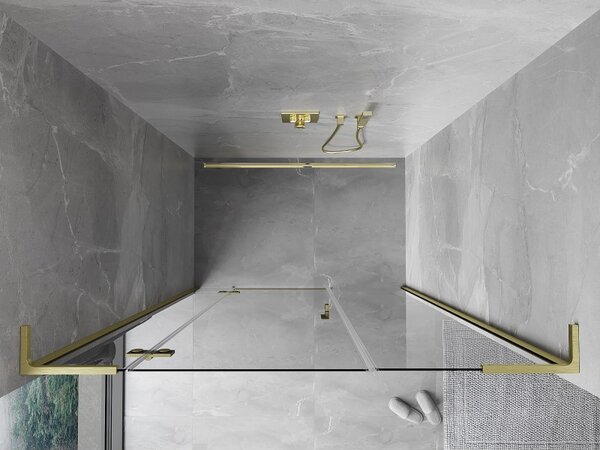 Mexen Mist-H L, ușă de duș cu 1 aripă stânga 120 cm, sticlă transparentă, profil auriu mat, 8A5L-120-001-55-00-L