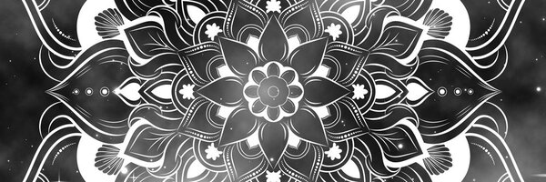 Tablou Mandala modernă cu un model oriental în design alb-negru