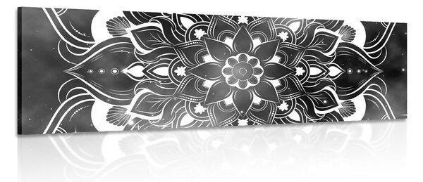 Tablou Mandala modernă cu un model oriental în design alb-negru
