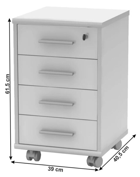 Comoda JOHAN 2 NEW 12, alb, DTD laminat, 41x39x62 cm