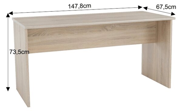 Masa birou JOHAN 2 NEW 08 JH112, stejar sonoma, PAL melaminat, 148x68x