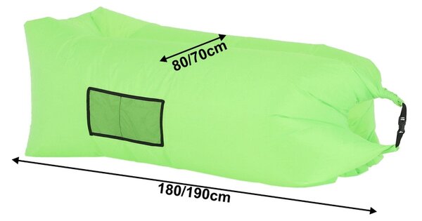 Fotoliu gonflabil LEBAG, verde, material textil