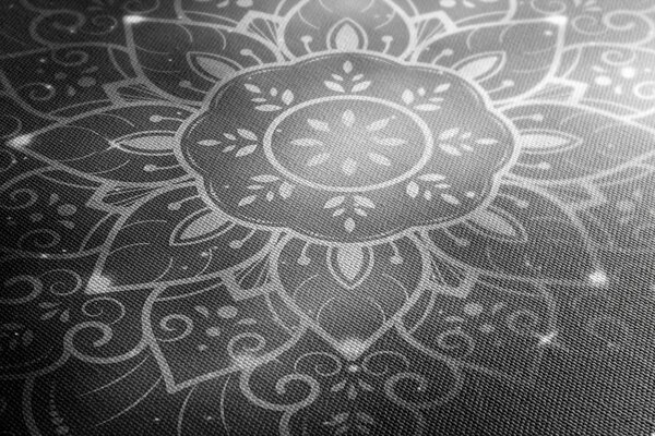 Tablou Mandala cu fundal galactic în design alb-negru