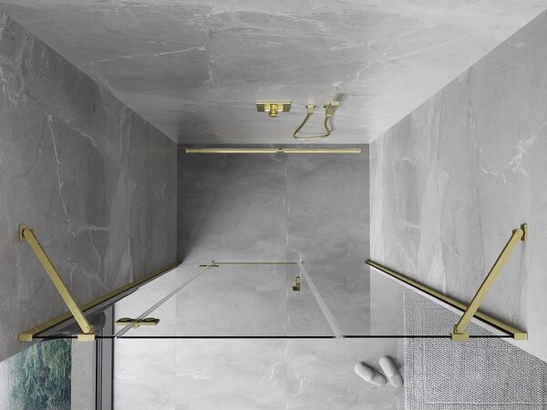 Mexen Mist-H, ușă de duș cu 1 aripă, stânga, 120 cm, sticlă transparentă, profil auriu mat, 8A5-120-001-55-00-L