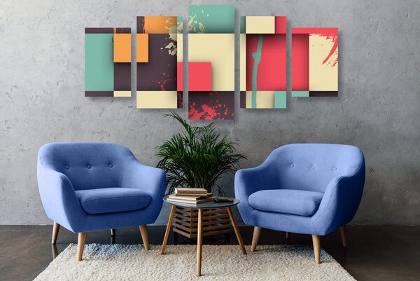 Tablou 5-piese textură abstractă