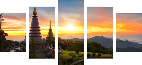Tablou 5-piese răsărit de soare de dimineață deasupra Thailanda