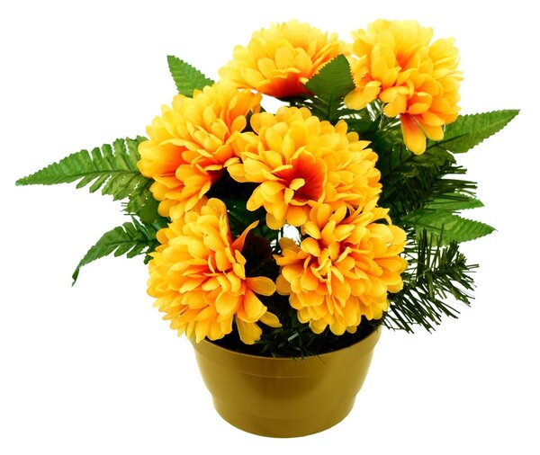 Decorațiune de toamnă cu crizanteme artificiale 23 x 22 cm, žlutá