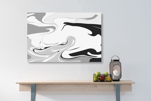 Tablou model abstract de materiale în design alb-negru