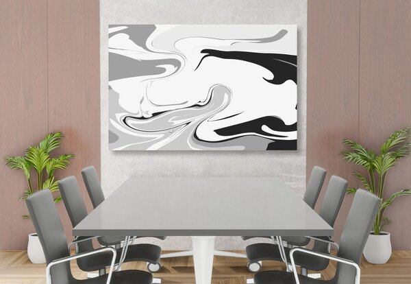 Tablou model abstract de materiale în design alb-negru
