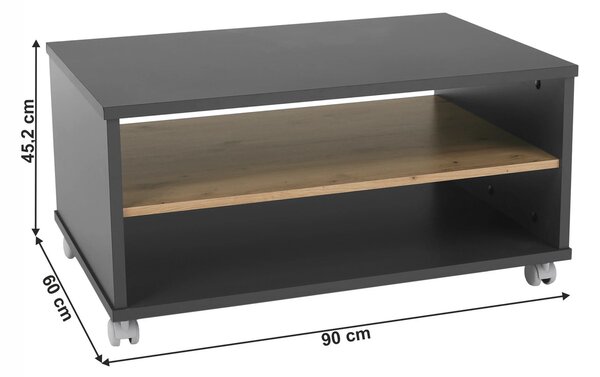 Masuta cafea RIOMA NEW TYP 32, gri grafit/stejar artisan, DTD laminat