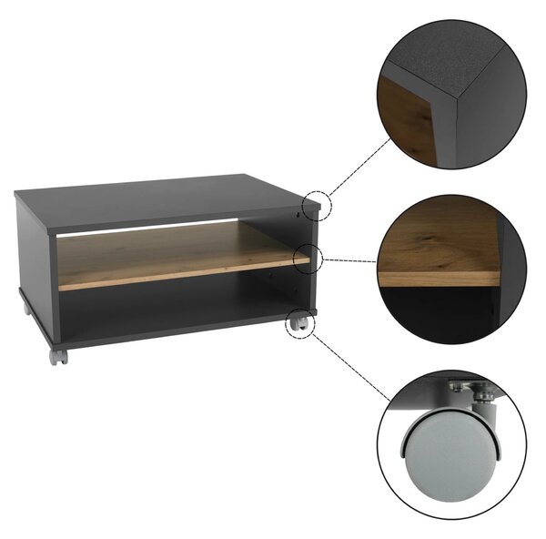 Masuta cafea RIOMA NEW TYP 32, gri grafit/stejar artisan, DTD laminat