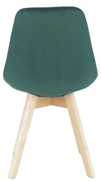 Scaun LORITA, verde smarald/fag, stofa catifelata/lemn, 48x57x81 cm