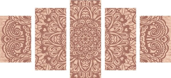 Tablou 5-piese Mandala florală
