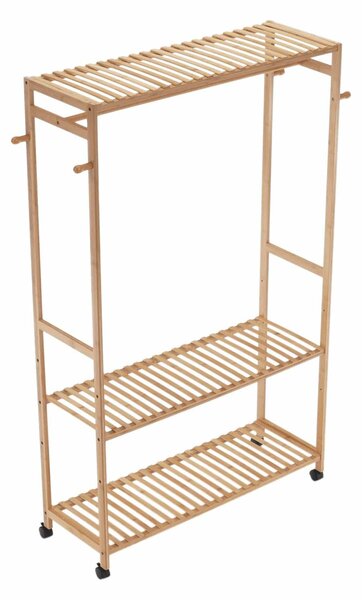 Suport umerase MELAR, stejar natural, bambus lacuit, 113x35x165 cm