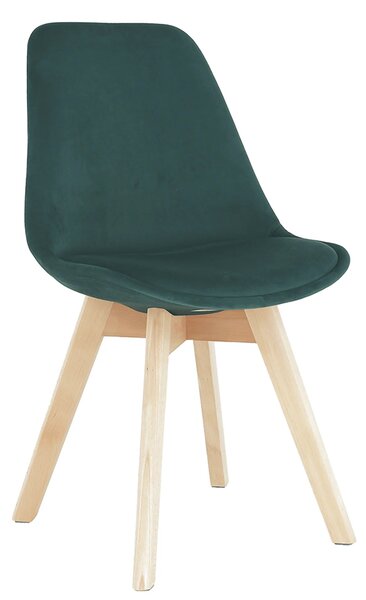 Scaun LORITA, verde smarald/fag, stofa catifelata/lemn, 48x57x81 cm