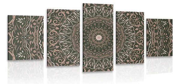 Tablou 5-piese Mandala în stil vintage