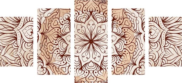 Tablou 5-piese Mandala etnică abstractă