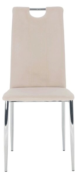 Scaun OLIVA NEW, bej/crom, stofa catifelata/metal, 42x52x97 cm