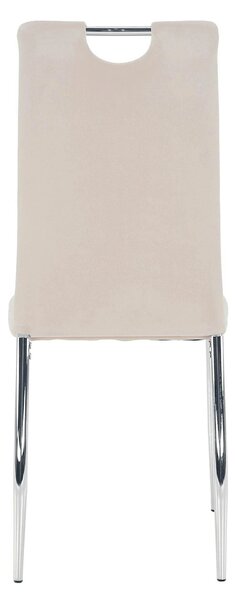 Scaun OLIVA NEW, bej/crom, stofa catifelata/metal, 42x52x97 cm