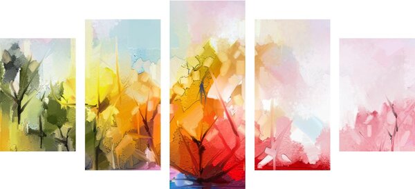 Tablou 5-piese natura abstractă