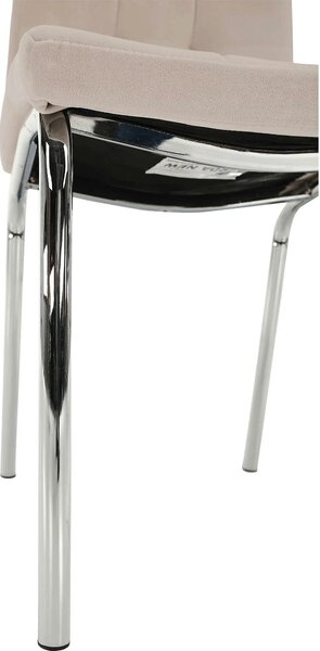 Scaun GERDA NEW, bej, stofa clasica/metal, 42x58x103 cm