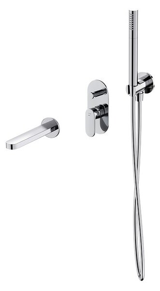 Cersanit Crea, set de baie ascuns cu cap de dus manual, crom, S952-035