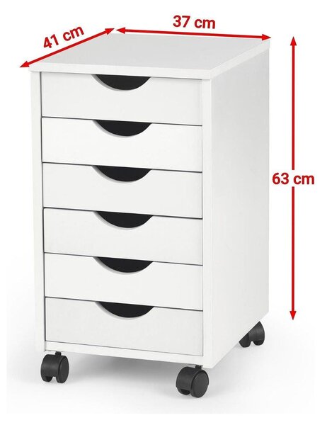 Comoda SIMON 2, alb, PAL/plastic, 37x41x63 cm