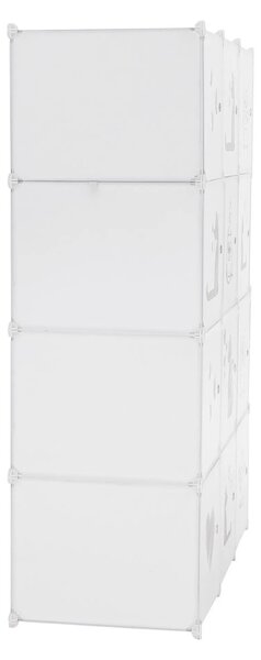 Dulap copii KITARO, alb, metal/plastic, 107x47x142 cm