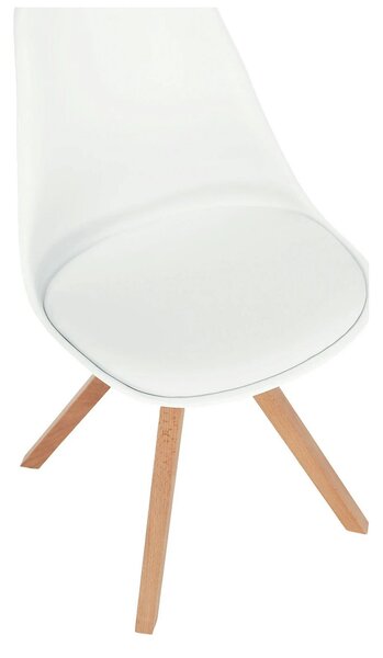 Scaun ETOSA, alb/fag, piele ecologica/plastic/lemn, 48x58x83 cm
