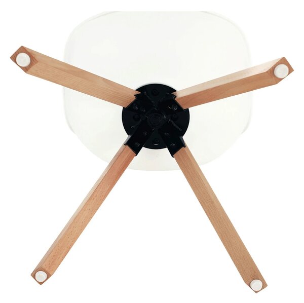 Scaun ETOSA, alb/fag, piele ecologica/plastic/lemn, 48x58x83 cm