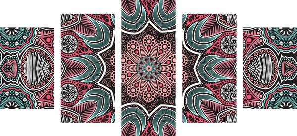 Tablou 5-piese Mandala indiană cu model floral