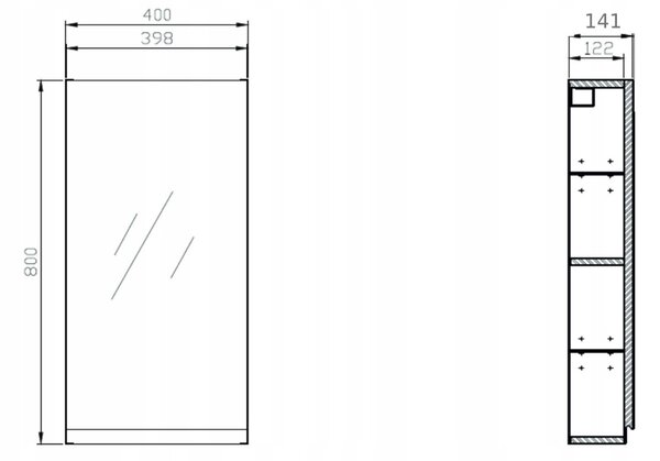 Cersanit Moduo, set dulap baie cu chiuveta blat 80x45x95 cm, stejar lucios alb, S801-446