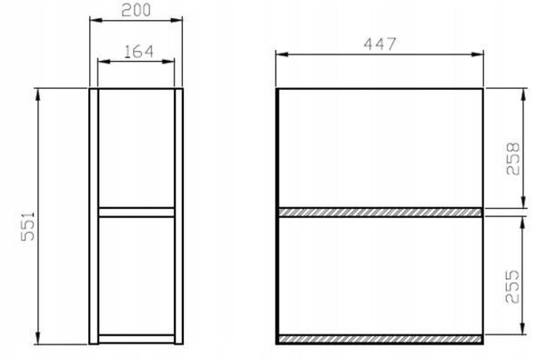 Cersanit Moduo, set dulap baie cu chiuveta blat 80x45x95 cm, stejar lucios alb, S801-447